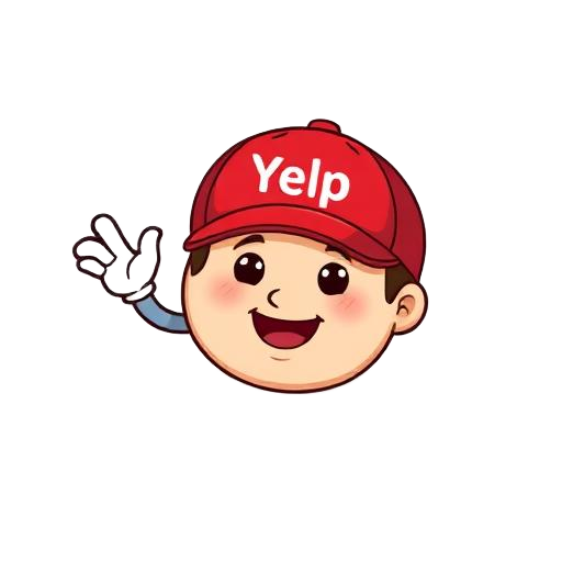 Yelp Instructor mascot wearing a red Yelp cap